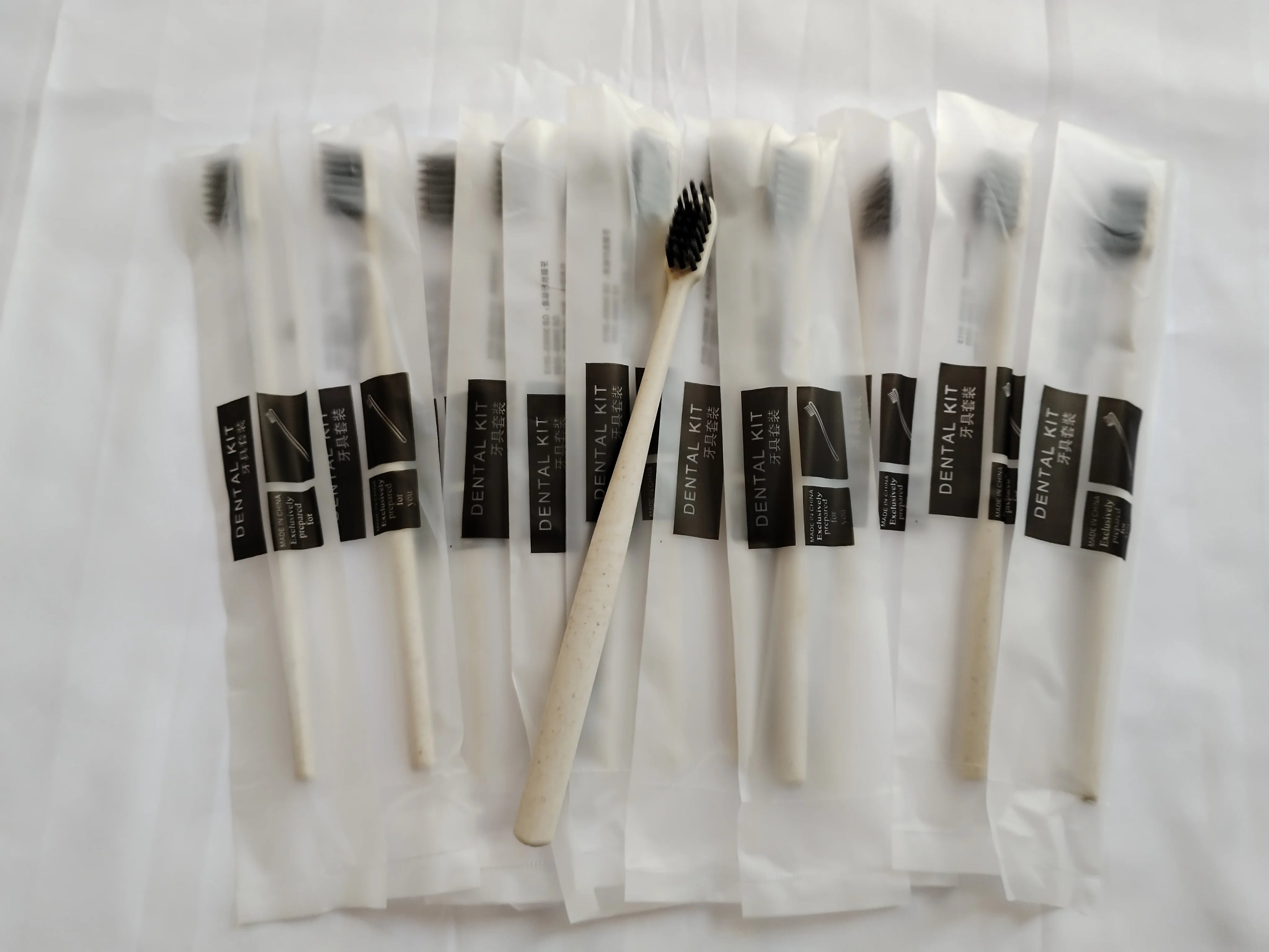 50 Pack Wheat Straw Travel Toothbrush Eco Friendly Recyclable Biodegradable Non Toxic Labeled Toothbrushes