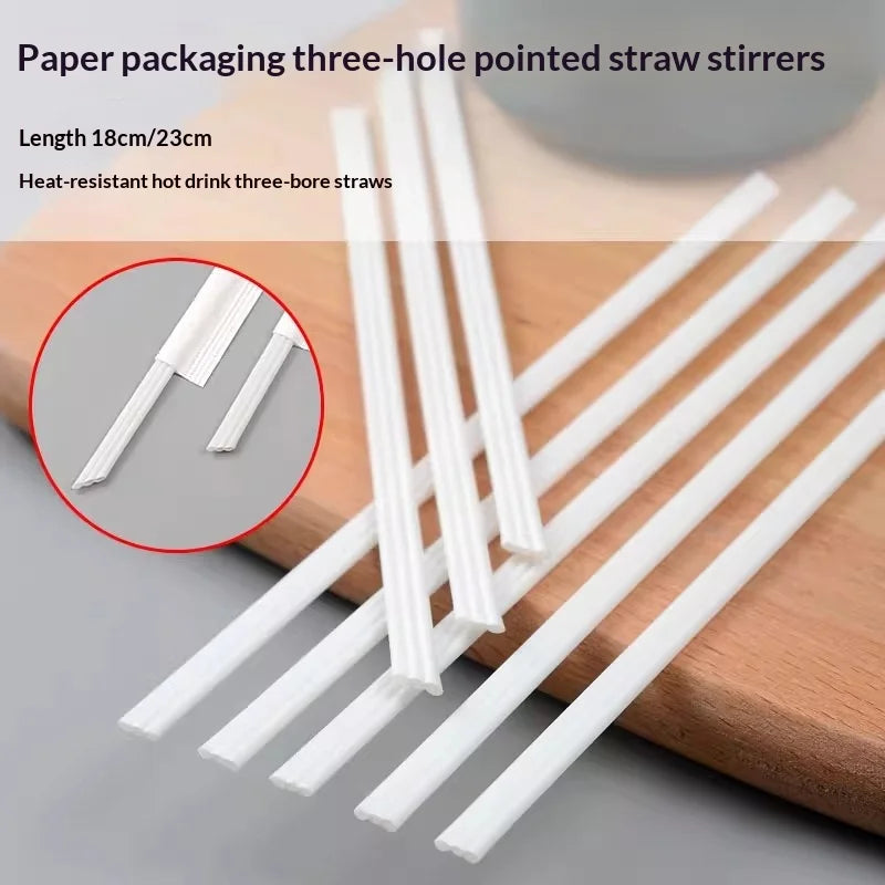 200pcs Food Grade Straws Environmentally Friendly and Biodegradable PLA Coffee Juice and Beverage Stirrer Disposable Fine Straws