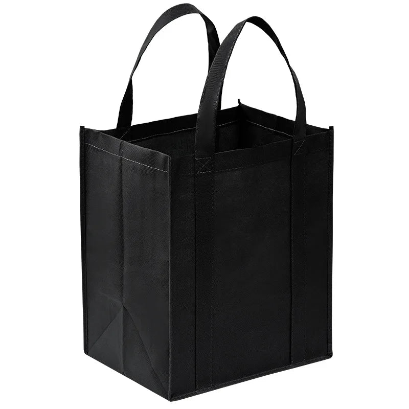 New Arrival Quality Reusable Foldable Button Shopping Bag  Non-Woven Tote Pouch Storage Handbag Grocery Eco Friendly Bags