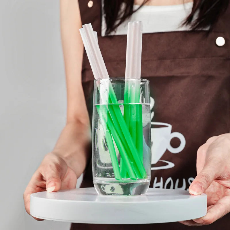 Color Changing Straw Disposable Environmentally Friendly Biodegradable Independent Packaging PLA Juice Coffee Cold Drink Straw