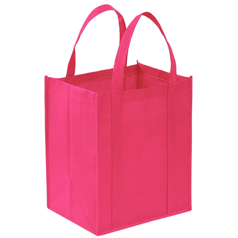 New Arrival Quality Reusable Foldable Button Shopping Bag  Non-Woven Tote Pouch Storage Handbag Grocery Eco Friendly Bags