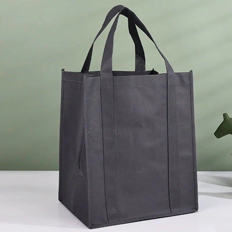 New Arrival Quality Reusable Foldable Button Shopping Bag  Non-Woven Tote Pouch Storage Handbag Grocery Eco Friendly Bags