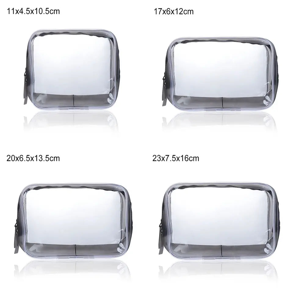Environmental Protection Transparent Zipper Waterproof Toiletry Bag Cosmetic Bags Makeup Case Storage Pouch