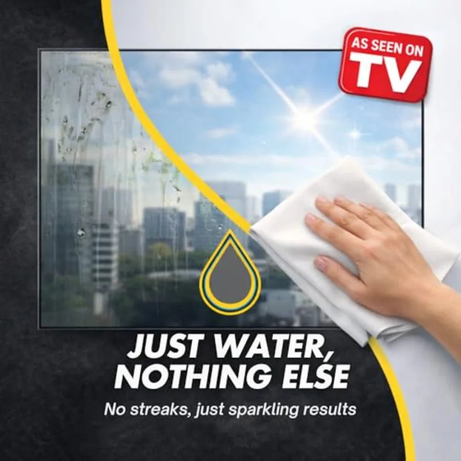 Streak Free Cleaning Cloth 3 Pack Clean Any Surface with Just Water Eco Friendly Environmentally Safe Perfect for Window, Mirro