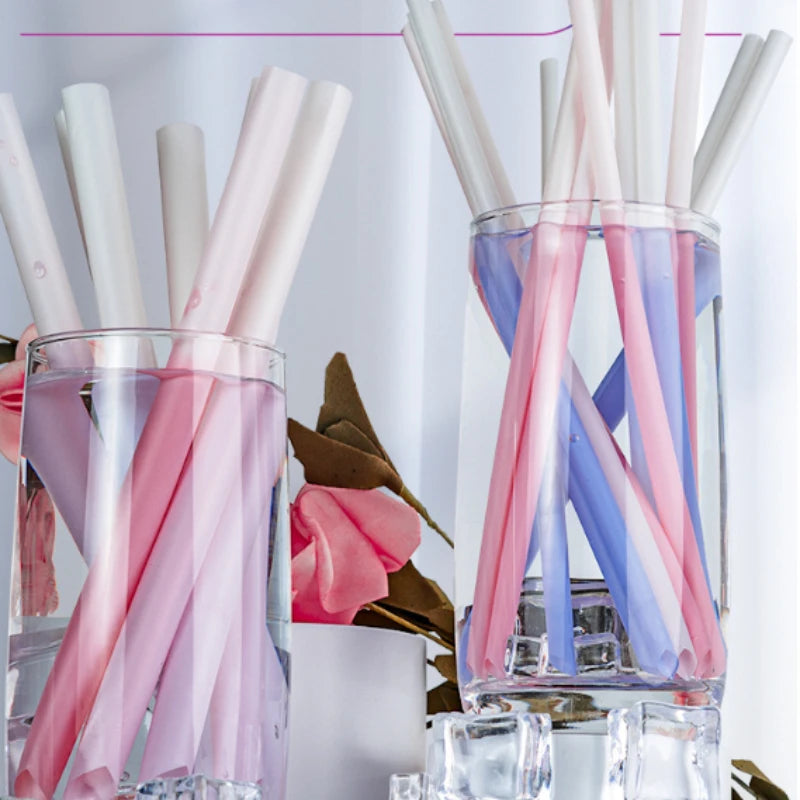 Color Changing Straw Disposable Environmentally Friendly Biodegradable Independent Packaging PLA Juice Coffee Cold Drink Straw